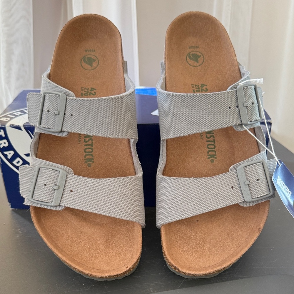 Birkenstock Arizona Stone Coin vegan sandals size 42 11 regular width gray